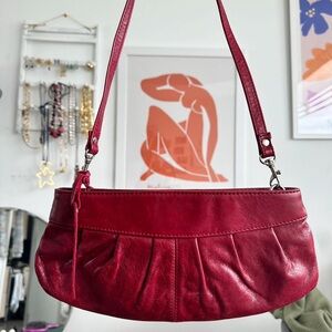 Red Aldo Leather Shoulder Bag